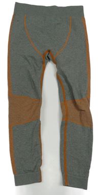 Šedozeleno-oranžové spodní funkční legíny Lupilu