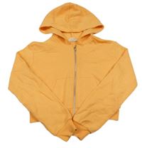 Oranžová prepínaci crop mikina s kapucňou H&M