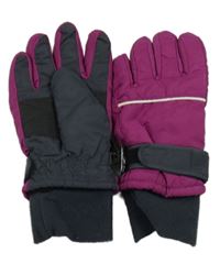 Fialovo-šedé šusťákové zimní funkční rukavice 