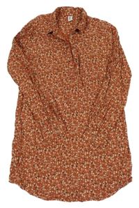 Rezavé květinové šaty Yigga