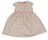 Svetloružové kvetinové plátenné šaty S. Oliver