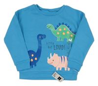 Nové - modrá mikina s dinosaurami Dunnes