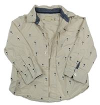 Béžová košile s palmami H&M