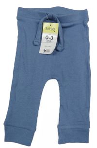 Modré rebrované tepláky