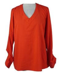 Dámska červená blúzka s rolovacími rukávy