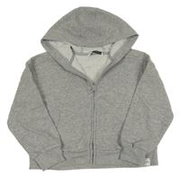 Sivá melirovaná prepínaci crop mikina s kapucňou George