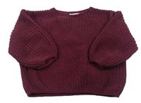 Vínový žinykový sveter zn. H&M