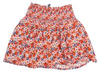 Červeno-modrá kvetovaná sukňa Primark