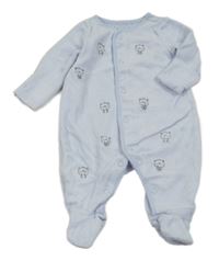 Světlemodrý sametový overal s medvídky Mothercare