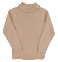 Pudrový rebrovaný svetrový rolák George