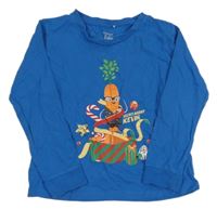 Modré pyžamové triko s obrázkem Lily & Dan