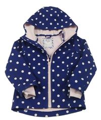 Tmavomodrá puntíkatá softshellová bunda s kapucí Dopodopo