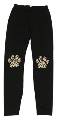 Čierne športové legíny s tlapkami Shein