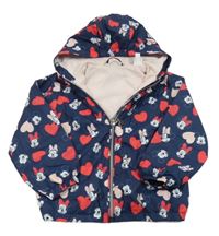 Tmavomodrá šušťáková jarná bunda s Minnie a kapucňou Disney