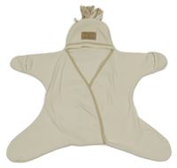 Světlebéžová fleecová deka do autosedačky s kapucňou