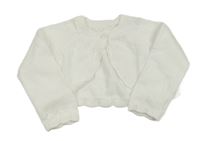 Biele pletené prepínaci bolerko s perforovaným vzorom F&F