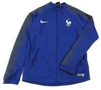 Safírovo-tmavošedá fotbalová propínací mikina Nike