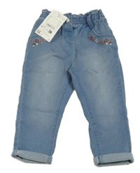 Nové - Modré paper bag rifle s kytičkami C&A