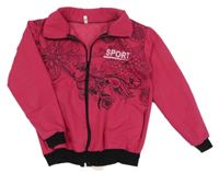 Fuchsiová prepínaci mikina s potlačou