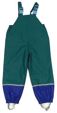 Zeleno-modré nepromokavé na traké podšité nohavice