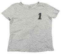 Sivé tričko s číslom Sinsay