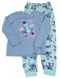 Modro-svetlomodré fleecové pyžama so Stitchem Primark