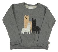 Sivá melírovaná mikina s lamami Filou&friends