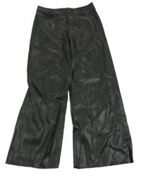 Čierne koženkové široké nohavice Zara