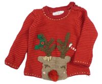 Červený sveter so sobom F&F