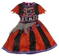 Kostým - Červeno-černé šaty - roztleskávačka 