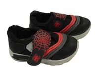 Čierno-červené koženkovo/textilní topánky so Spider-manem vel. 22
