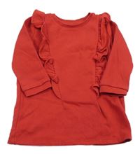 Červené teplákové šaty s volánky F&F