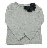 Šedé triko s mašlí H&M