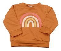 Oranžová mikina s duhou 