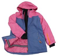 Fialovo-ružová funkčná šušťáková zimná bunda s kapucňou Crane