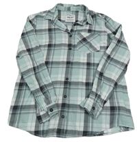 Světlezeleno-sivo-biela kockovaná blúzka Page one young