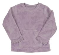 Lila chlpatá mikina so srdiečkami Nutmeg