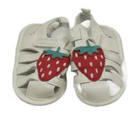 Bílé koženkové sandály s jahůdkami George vel. 19