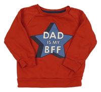 Červená mikina s hviezdou a nápisom Primark