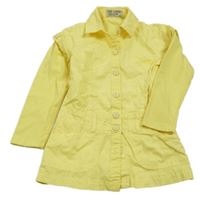 Žlté plátěno/teplákové prepínaci šaty s golierikom