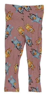 Světlerůžové žebrované legíny s Bluey Primark