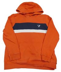 Červená mikina s proužky a kapucí George 