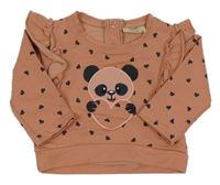 Staroružová mikina s pandou a volánikmi Héropilotr