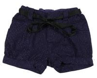 Lilkovo-strieborné plátenné kraťasy s opaskom H&M