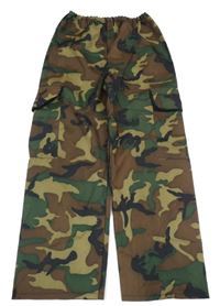 Hnědo-khaki army cargo nohavice