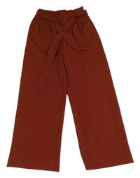 Mahagónovoé culottes nohavice s opaskom C&A