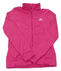 Růžová propínací sportovní mikina s logem Adidas