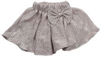 Pudrovo-strieborná vzorovaná sukňa s mašlou