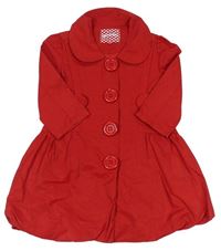 Červený podzimní balonový kabát s límcem New Look