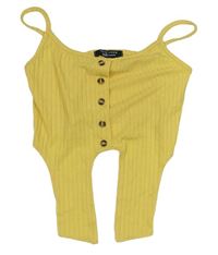 Žltý rebrovaný crop top zn. New Look